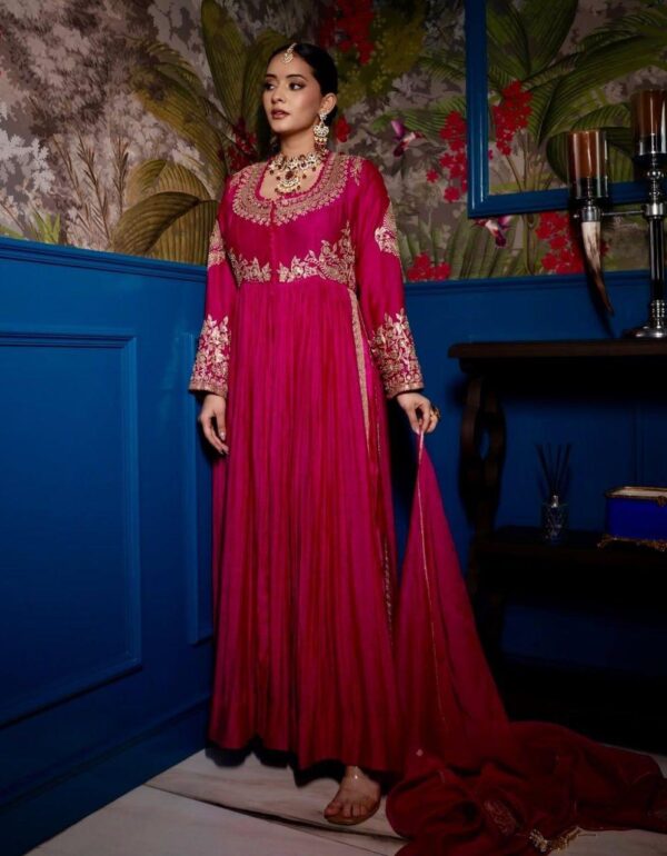 Regal Roseberry Embroidered Anarkali Set