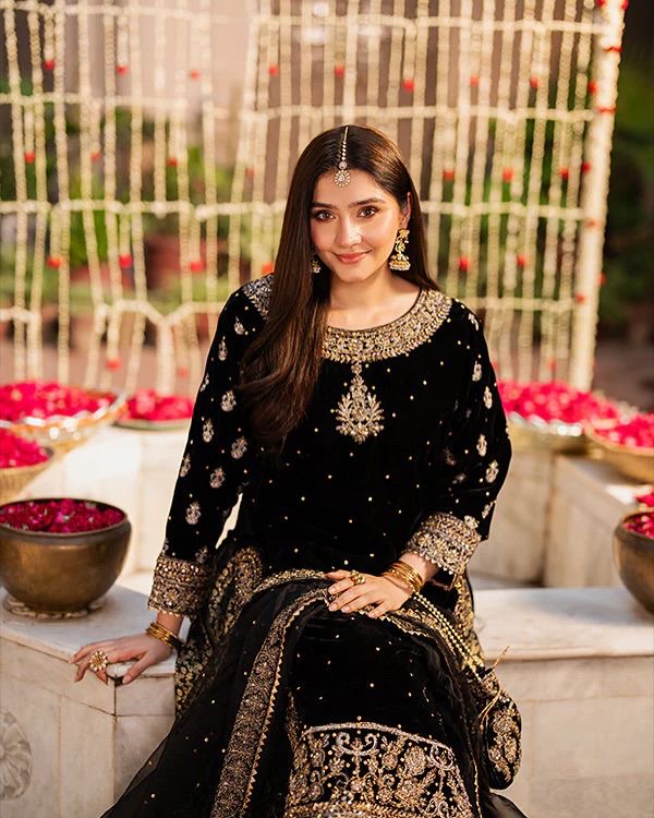 Noir Velvet Majesty Sharara Suit