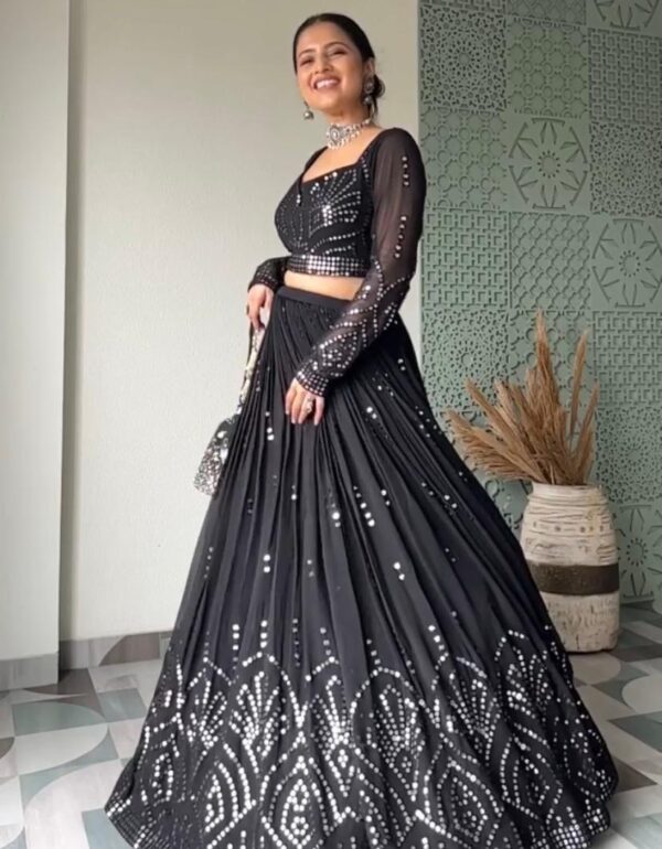 Starlit Black Mirror Lehenga Ensemble