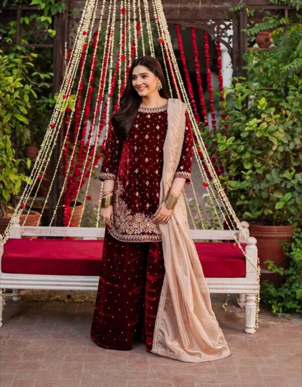 Aafreen Embroidered Velvet Ensemble