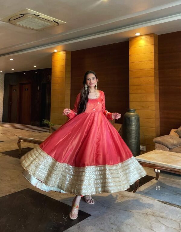 Gulnaar Pink Embellished Anarkali