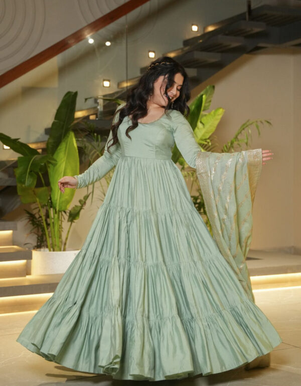 Shagun Pastel Green Anarkali Suit Set