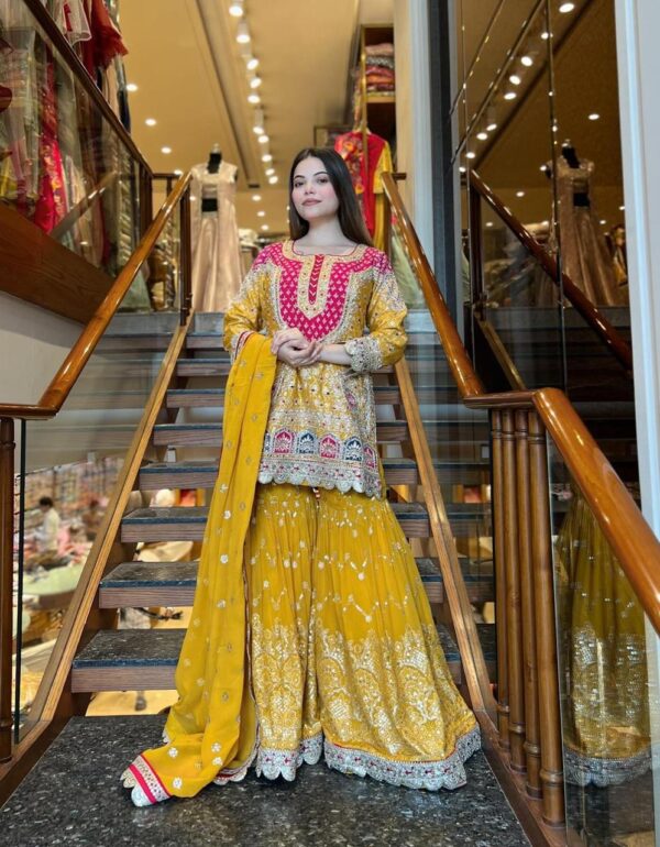 Vishakha Royal Yellow Sharara Suit Set