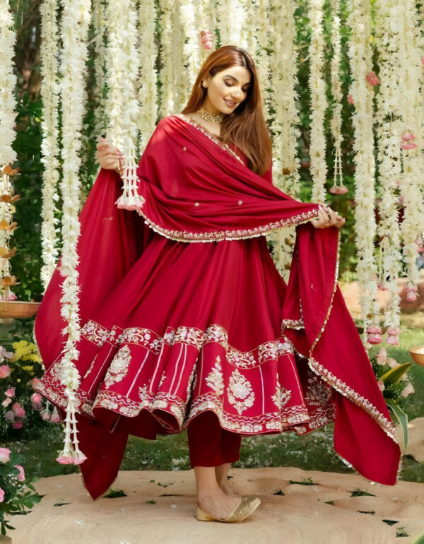Rajvi Premium Ruby Anarkali Suit Set
