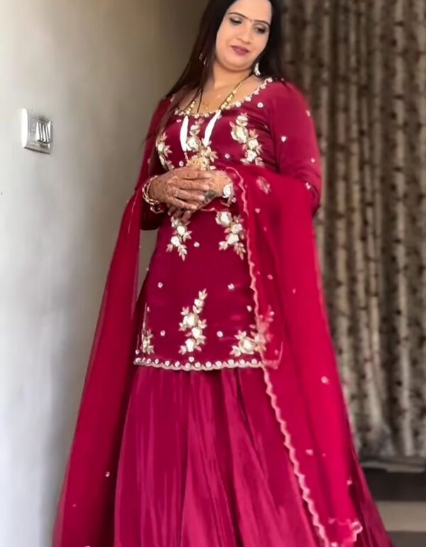 Shaahi Gul Maroon Lehenga Set