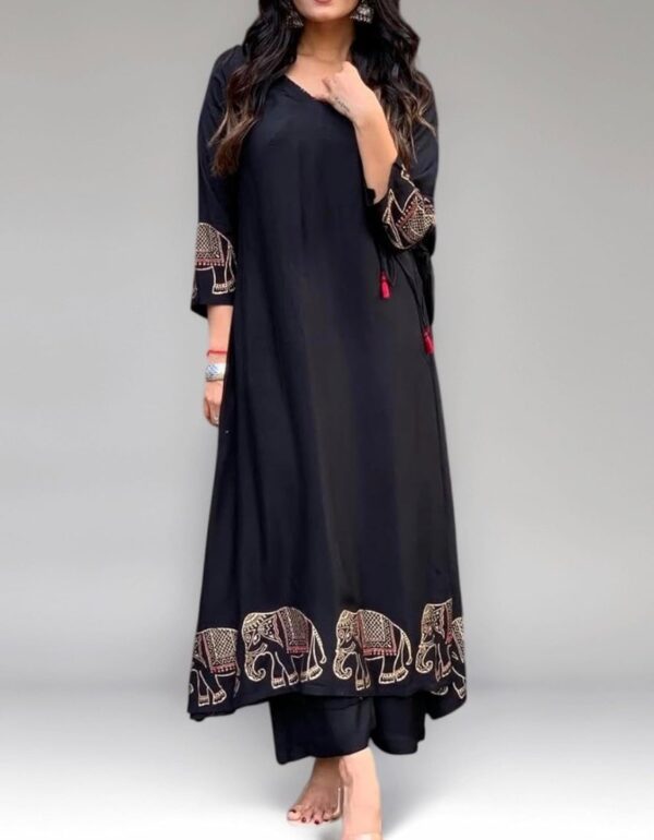 Noir Black Muslin Suit Set