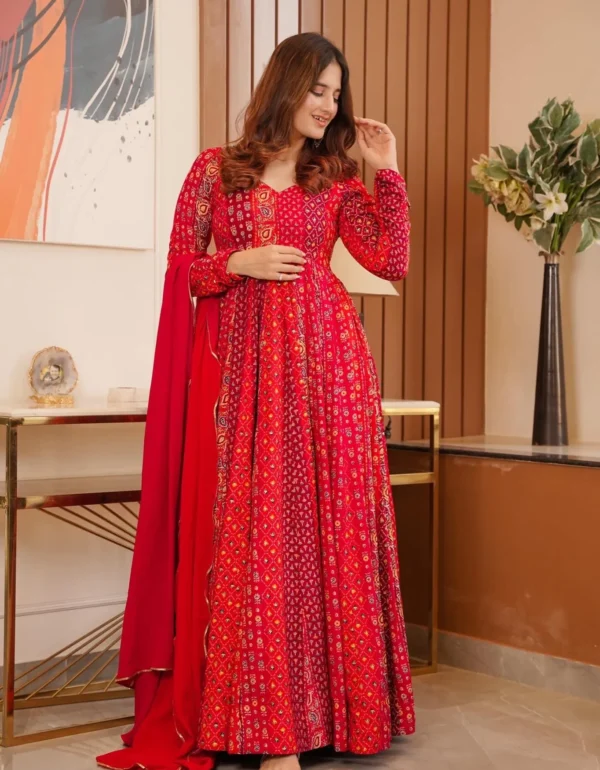 Amaira Scarlet Red Maxi Set in Rayon