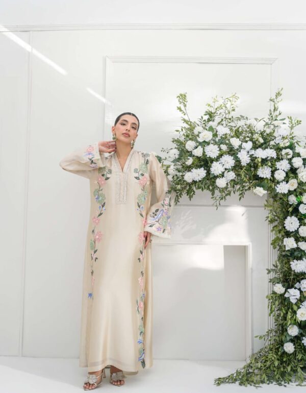 Ivory Silk Embroidered Suit