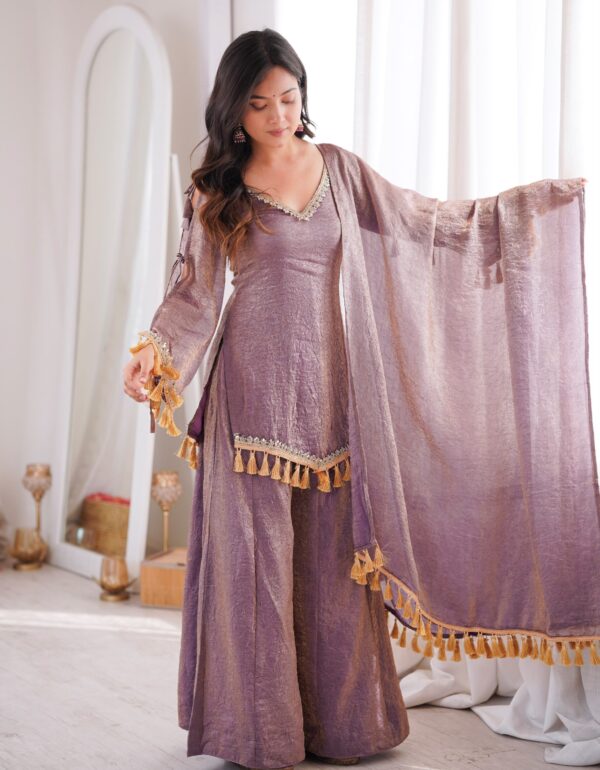 Dusty Lavender Ethnic Anarkali Set with Dupatta