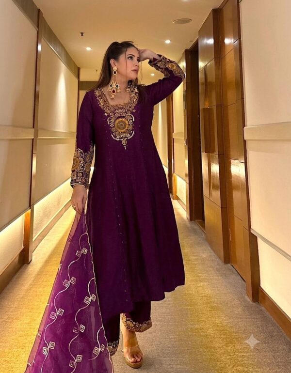 Kashish Imperial Purple 3-Piece Festive Set